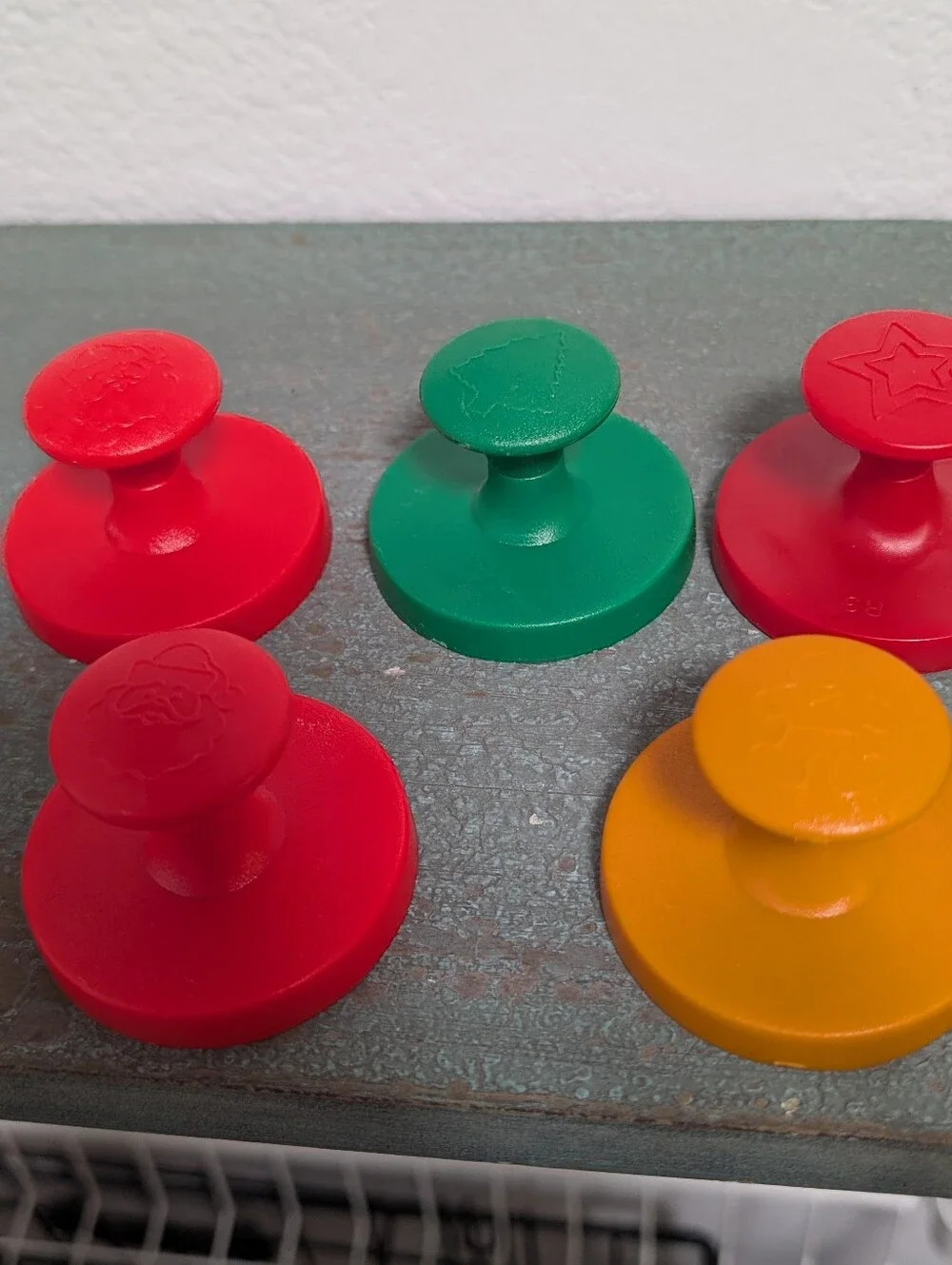 Lot of 9 Assorted Vintage Wilton Christmas Holiday Cookie Stamps Tree Bell Holly